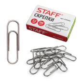 Скрепки STAFF 22мм, 100шт, металлические, 220302