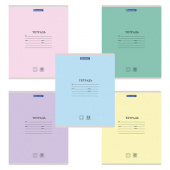 Тетрадь 24л. А5, клетка, BRAUBERG Классика NEW, скрепка, ассорти, 105702