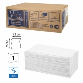 Полотенца листовые (Н3) VITA Эконом V-укл., белые, 1-сл. /20/ 250л, 114220