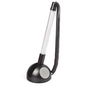 Ручка шариковая настольная на пружинке BRAUBERG, черный корпус, синяя, линия письма 0,5мм, 141351