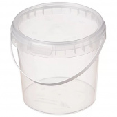 Ведро РР 0,8л, d=130мм прозрачное /300/ ДНО, без ручки