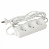 Удлинитель SONNEN U-133, 3 розетки, без заземления, 6А, 3м, 511429
