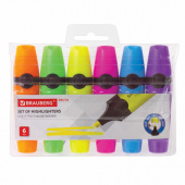 Набор текстмаркеров BRAUBERG "DELTA", 1-5мм, 6 цветов, 151728