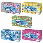 Салфетки косметические ZEWA "Everyday" 2-сл., белые, 100шт/упак, карт. бокс, 124758