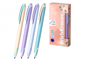Ручка-роллер синяя ERICH KRAUSE "TipFlow Pastel Bloom", корпус ассорти, л.п. 0,4мм, 144581