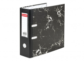 Регистратор BRAUBERG 90мм, мрамор, черный корешок, 271833