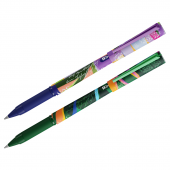 Ручка масляная синяя Berlingo "Jumble", корпус софт-тач с рисунком, линия письма 0,5мм, 350496