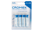Батарейка AA (LR06) (пальчик.) CROMEX (КРОМЕКС) Alkaline 4шт/блистер, Alkaline, 457130