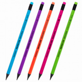 Карандаш чернографитный с ластиком, HB, пластик, BRAUBERG "ULTRA COLOR", 181708