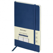 Тетрадь - блокнот 96л. А5, линия, с резинкой, BRAUBERG "ULTRA", под кожу темно-синий, 113018