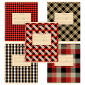 Тетрадь 24л. А5, клетка, BRAUBERG "CLASSIC TEXTURE", обложка картон, ассорти, 107306