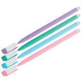 Ручка стираемая синяя, гелевая, OfficeSpace "Soda", линия письма 0,3мм, корпус ассорти, 282062