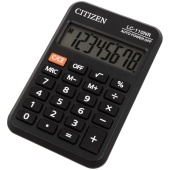 Калькулятор CITIZEN 8-разрядов, LC-110NR, карманный, 58*88*11мм, черный, 268470/ 250342