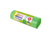 Мешки для мусора 60л ПНД, 20шт/рул, 15мкм, 60*70см, ЛЮБАША, зеленые, 608099