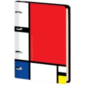 Тетрадь 80л. А5, клетка, кольца, Greenwich Line "Utility. Mondrian", обложка кожзам, 302419