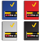 Тетрадь 80л. A5, клетка, гребень, BRAUBERG "Tag", 1 разделитель, обложка пластик, ассорти, 401800