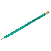 Карандаш чернографитный с ластиком, HB, пластик, шестигранный, OfficeSpace, корпус зеленый, 260820