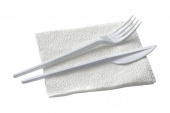 Набор №35 RiKi 3/1 (салфетка белая, нож, вилка), 50шт/упак