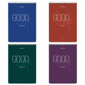 Блокнот А5 80л, клетка, BRAUBERG "Good Luck", гребень, 114384