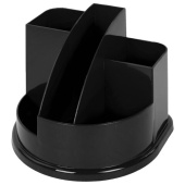 Подставка-органайзер BRAUBERG "STYLE", 132х122х108 мм, 5 отделений, черная, 238096, ОР52