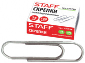 Скрепки STAFF 28мм, 100шт, никелированные, 226758