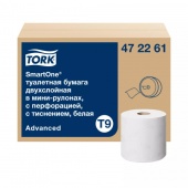 Туалетная бумага рулонная (Т9) Tork SmartOne Advanced 2-сл., ЦВ /12/ белая, 472261 /4/