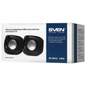 Колонки компьютерные SVEN 120, 2.0, 2х2,5 Вт, пластик, черные, 512930