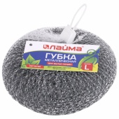 Мочалка для посуды LAIMA метал. 60г, 1шт/упак (плетеная), 603105 /1/
