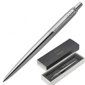 Ручка шариковая синяя PARKER "Jotter Core Stainless Steel CT", корпус серебристый, хромированные детали, 142378