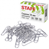 Скрепки STAFF 28мм, 100шт, оцинкованные, 270451