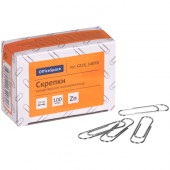 Скрепки OfficeSpace 28мм, 100шт, оцинкованные, картонная упаковка, 306918