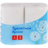 Туалетная бумага на втулке (Т4) OfficeClean 2-сл., 37,5м, 4шт/упак, белая, 325788