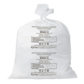 Мус. мешок 30л МЕДИЦИНСКИЙ, отходы класса "А", 50шт/уп, белый, 104669