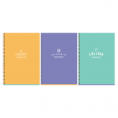 Тетрадь на гребне 80л. А4, клетка BG "Academy", ламинация, ассорти