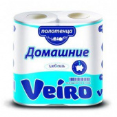 Полотенца рулонные бытовые Linia Veiro Домаш., 2-сл., 2шт/уп, белые /12/ 3П22, 239256
