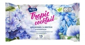 Салфетки влажные 15шт/упак., Aura Tropic, освежающие
