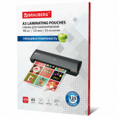 Пленка для ламинирования А3 125мкм, 100шт/уп, BRAUBERG, 530799