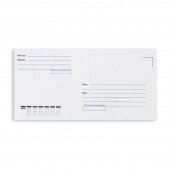 Конверт Е65 110*220мм КУДА-КОМУ с маркой, без окна, отрывная лента, евро /10/