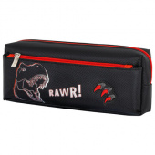 Пенал Юнландия, 2 отделения, полиэстер, 21х9х6см, Roar, черный 272347