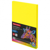 Бумага офисная цветная А4, 100л, неон, желтая, 75г/м, BRAUBERG, 116670