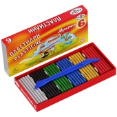 Пластилин 06 цветов ГАММА "Мультики", со стеком, 262529