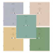 Тетрадь 96л. А5, клетка, скрепка, BRAUBERG "Natural", ассорти 5 видов, 404440