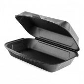 Ланч-бокс LBS 195*150*70, 100шт/упак, черный, ПРОТЭК