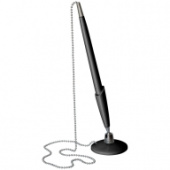 Ручка шариковая настольная на цепочке OfficeSpace, черный корпус, синяя, линия письма 0,5мм, 237888