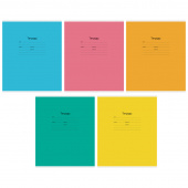 Тетрадь 12л. А5, линейка частая косая, ArtSpace "Однотонная. INTENSIVE", скрепка, ассорти, 2571(КЮО)