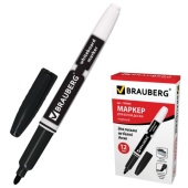 Маркер для доски BRAUBERG 4 мм, черный, с клипом, 150846