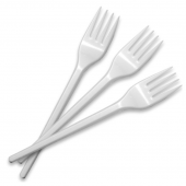 Вилка одноразовая ПС 165мм, 100шт/уп, белая, 119601