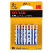 Батарейка AA (LR06) (пальчик.) Kodak MAX , 4шт/блистер, Alkaline