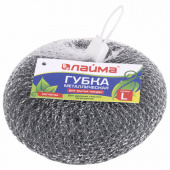 Мочалка для посуды LAIMA метал. 60г, 1шт/упак (плетеная), 603105 /1/