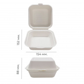 Коробка д/бургера 154*152*88 (L) GM, 50шт/упак, сах. тростник /8/ 191610